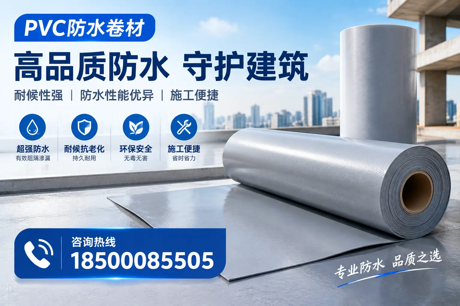 PVC防水卷材的防水效果评测,适合铁门关的科学依据
